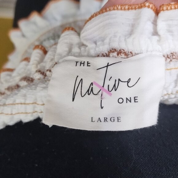 The Native One Off Shoulder Ruffled Blouse L Boho Coquette Cottagecore - Picture 5 of 6